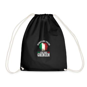 Italiener Heimat Italien - Turnbeutel - Schwarz - Vorne