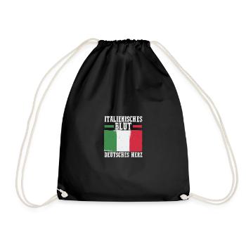 Italians Germany Heart Italy - Drawstring Bag - black - Front
