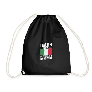 Italians Germany Heart Italy - Drawstring Bag - black - Front