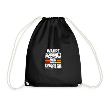 German German Germany - Drawstring Bag - black - Front
