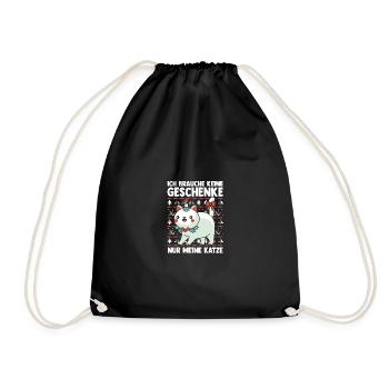 Santa Claus Christmas Party Christmas Cats - Drawstring Bag - black - Front