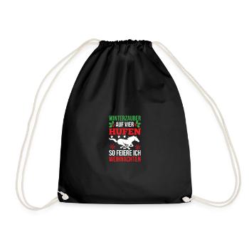 Père Noël Noël équitation cavalier chevaux - Sac de sport léger - noir - Devant