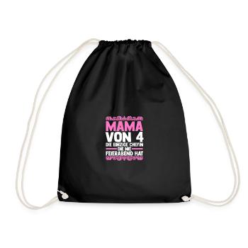 Maman de 4 enfants - Sac de sport léger - noir - Devant