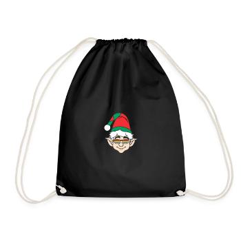 Santa Claus Christmas Elf Christmas Elf - Drawstring Bag - black - Front