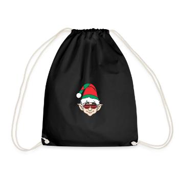 Santa Claus Christmas Elf Christmas Elf - Drawstring Bag - black - Front