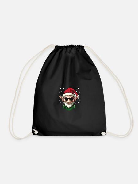 Weihnachtsmann Weihnachten Elf Weihnachtself - Turnbeutel - Schwarz