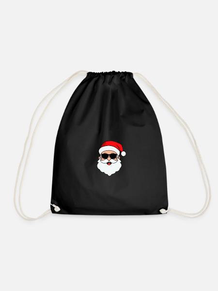 Weihnachtsmann Gesicht Mit Brille - Turnbeutel - Schwarz