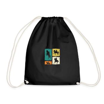 Reiten Pferde - Turnbeutel - Schwarz - Vorne