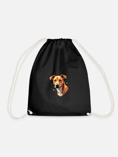 Geometrischer Hund - Kunstwerk - Turnbeutel - Schwarz