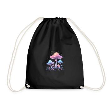 Magic Mushrooms - Mystical Forest Art - Drawstring Bag - black - Front