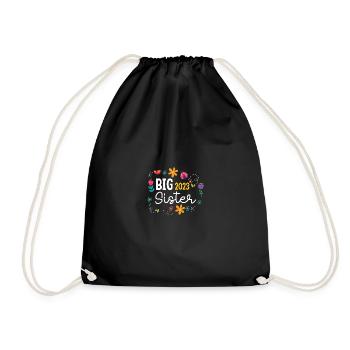 Big Sister 2023 Big Sis 23 - Drawstring Bag - black - Front