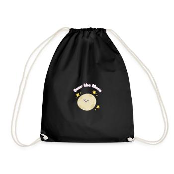 Over_the_Moon Phrases Slang Idiom funny cutedesign - Drawstring Bag - black - Front