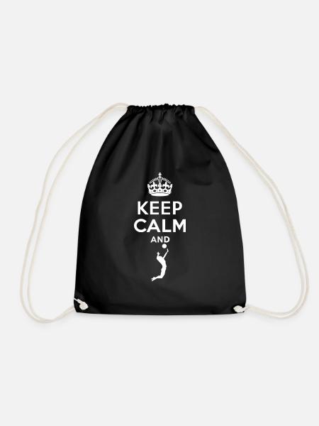 Keep Calm - Volleyball - Turnbeutel - Schwarz