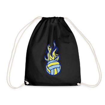 volleyball ball waterpolo flame fire - Drawstring Bag - black - Front