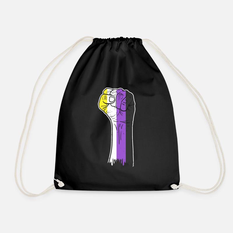 Nonbinary Pride Faust Nonbinary Pride - Turnbeutel - Schwarz