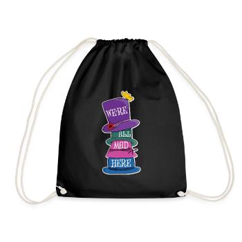 Nous sommes tous fous ici - Chapeaux de chapelier fou - Sac de sport léger - noir - Devant