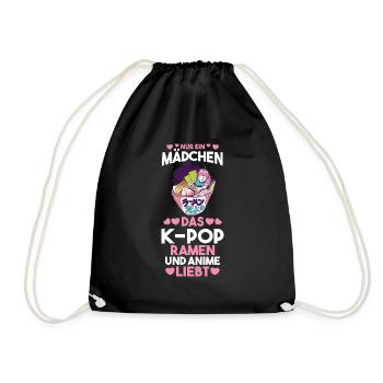 Ramen Anime Gamerin K-pop - Turnbeutel - Schwarz - Vorne