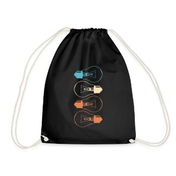 Idee Glühbirne Licht Gehirn Lampe Denken Vektor - Turnbeutel - Schwarz - Vorne