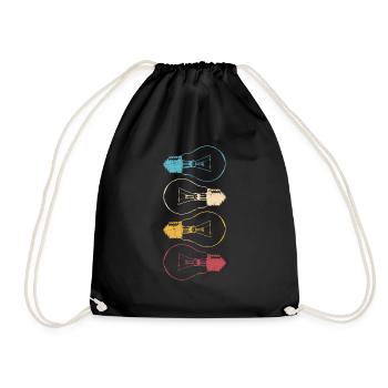 Idee Glühbirne Licht Gehirn cool Lampe Denken 2 - Turnbeutel - Schwarz - Vorne