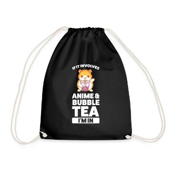 Anime Anime ramen bubble tea humster Ramen merch G - Turnbeutel - Schwarz - Vorne