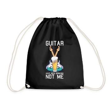 Lustiges E-Gitarren Spruch Motiv und Gitarrist - Turnbeutel - Schwarz - Vorne