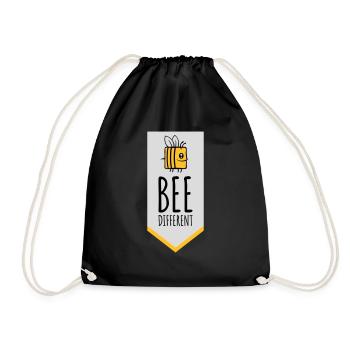 bee different saying quote - Drawstring Bag - black - Front