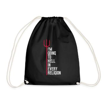 in going to hell - Drawstring Bag - black - Front