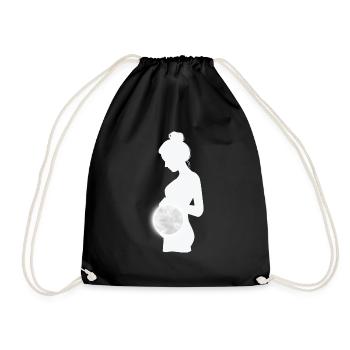 enceinte avec une tres belle lune - Sac de sport léger - noir - Devant