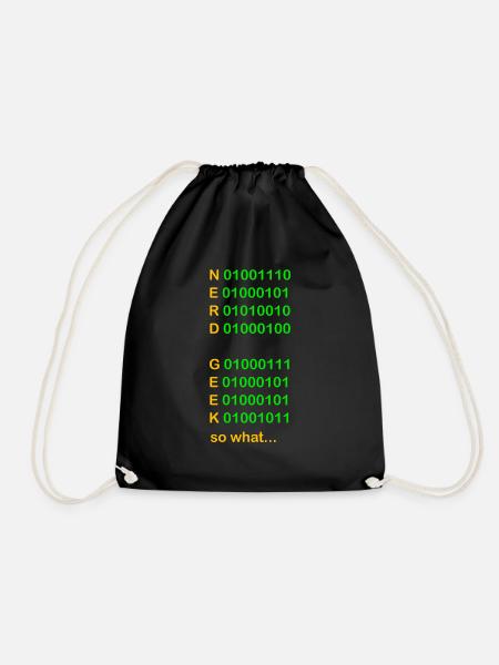 green nerd geek so what - Turnbeutel - Schwarz