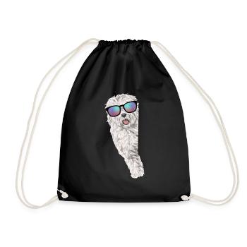 Old English Sheepdog Sheepie Bobtail - Drawstring Bag - black - Front