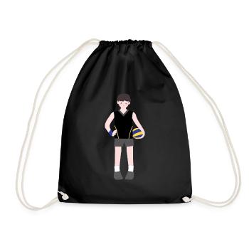 Male Volleyball Player - Drawstring Bag - black - Front