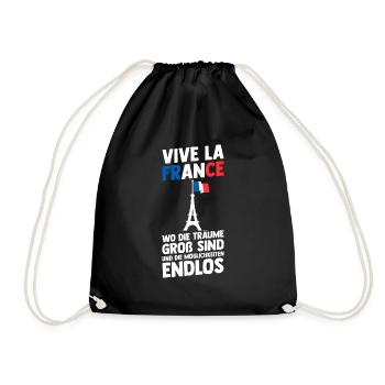 French French France - Drawstring Bag - black - Front
