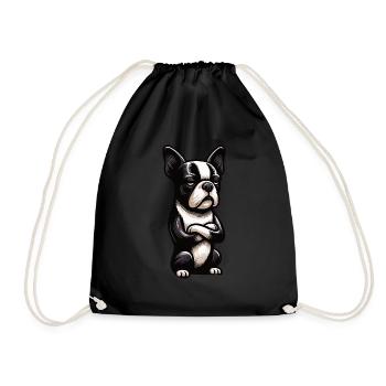Boston Terrier Boston Terrier owner Bosti - Drawstring Bag - black - Front