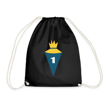 School Cone, School Child 1st Grade, School, Back to School - Drawstring Bag - black - Front
