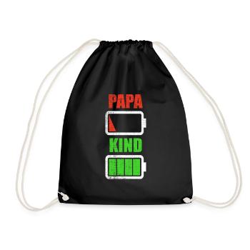 Dad father son child daughter birth gift - Drawstring Bag - black - Front