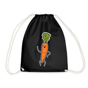 Happy carrot, carrot - Drawstring Bag - black - Front