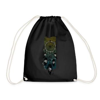 Celestial Guardian: Dreamcatcher Reverie - Drawstring Bag - black - Front