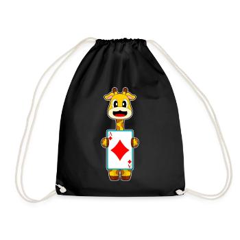 Giraffe Poker Poker Cards - Drawstring Bag - black - Front