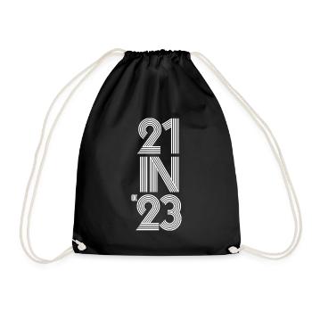 Geschenk zum 21. Geburtstag 21 Jahre alte Männer & Frauen - Turnbeutel - Schwarz - Vorne