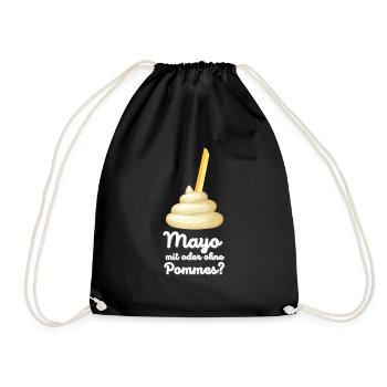 Mayo mit Pommes? Mayonnaise Love - Turnbeutel - Schwarz - Vorne