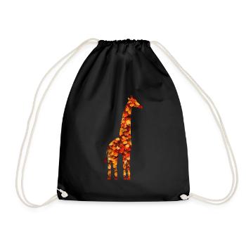 Herbstgiraffe - Turnbeutel - Schwarz - Vorne