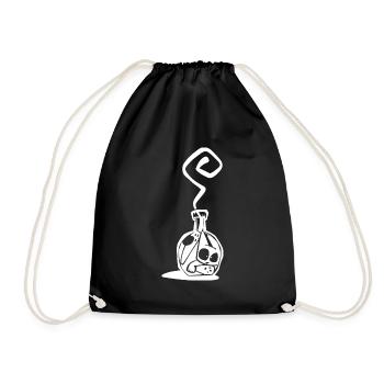 Cat in bottle Black cat - Drawstring Bag - black - Front