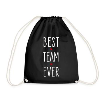 Valentine's Day, Best Team Ever, Partner Look, Love - Drawstring Bag - black - Front
