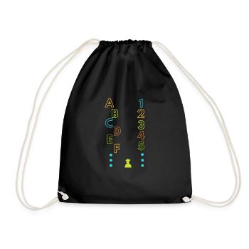 A B C D E F, 1 2 3 4 5, alphabet et numéro - Sac de sport léger - noir - Devant