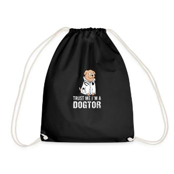 Dogtor Arzt Vintage Veterinary Haustier Sprüche - Turnbeutel - Schwarz - Vorne