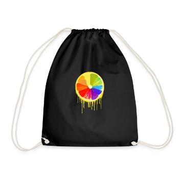 colorful fruit,orange,colorful,graffiti,LGBT - Drawstring Bag - black - Front