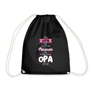 Enkelin Opa Großvater Geschenk - Turnbeutel - Schwarz - Vorne