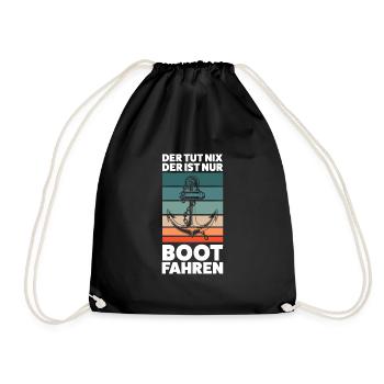Boot Segeln Segelboot Geschenk - Turnbeutel - Schwarz - Vorne