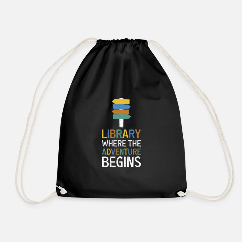 Adventure Begins At Your Library - Turnbeutel - Schwarz