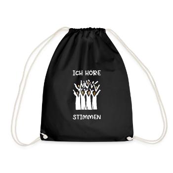 I hear voices choir conductor - Drawstring Bag - black - Front